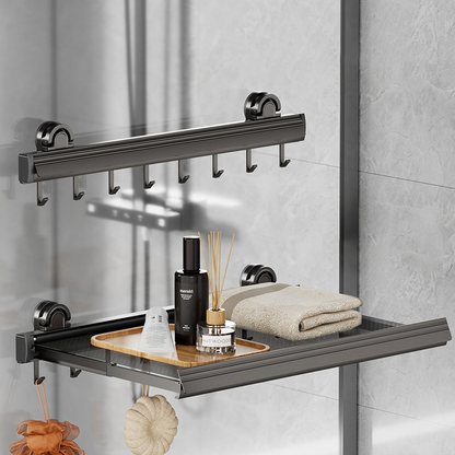 💖2025 Hot Sale💖 No-Punch Suction Cup Telescopic Drying Rack