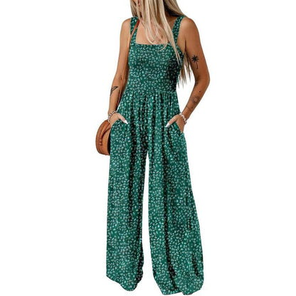 🏖️Summer Hot Sale 50% OFF🌼🎨Women’s Casual Print Sleeveless Overalls Jumpsuits