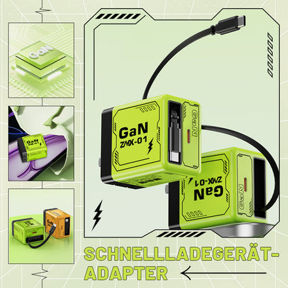 🎁 Hot Sale 50% OFF 🔥Quick charger adapter with retractable type C cable & connector