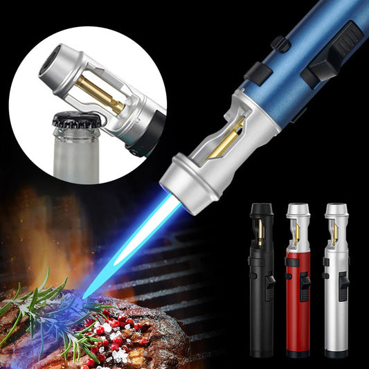 🔥Outdoor windproof refillable flashlight lighter