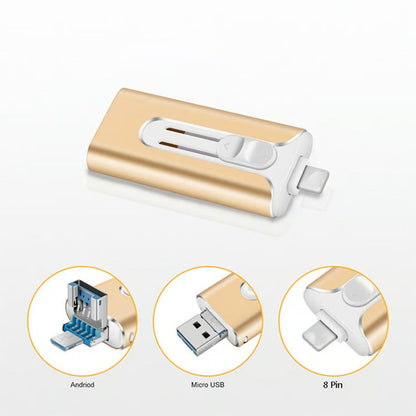 64GB~1TB Micro USB + MFi Certified + 8 Pin + USB 3.0 ⚡4 in1 Flash Drive for Android/PC⚡