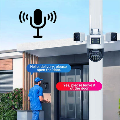 3-Lens 360° WiFi Security Camera for Outdoor