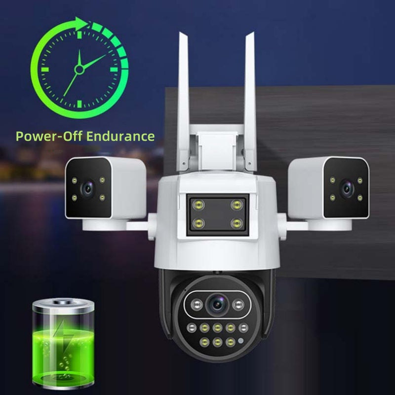 3-Lens 360° WiFi Security Camera for Outdoor