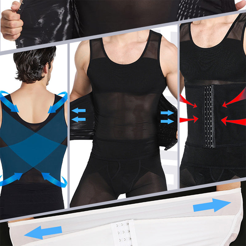🔥New Hot Selling❤️‍🔥Men's Slimming Mesh Waist-Cinching Vest