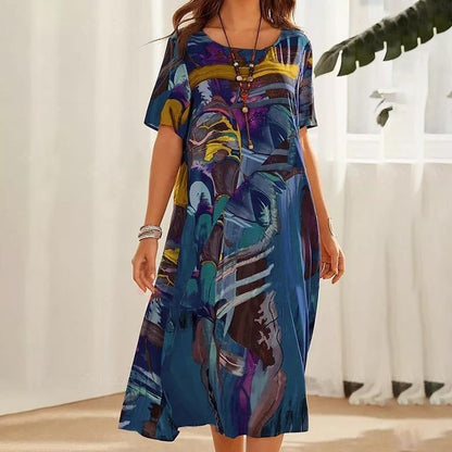 ⏰Limited-time discount🌴Flowing dress in bright tropical colors💯