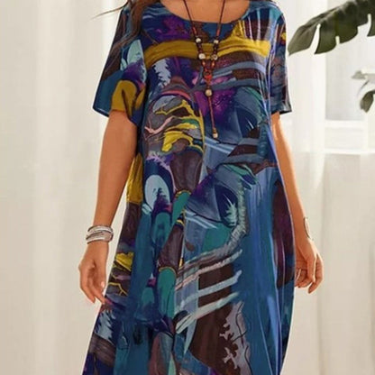 ⏰Limited-time discount🌴Flowing dress in bright tropical colors💯