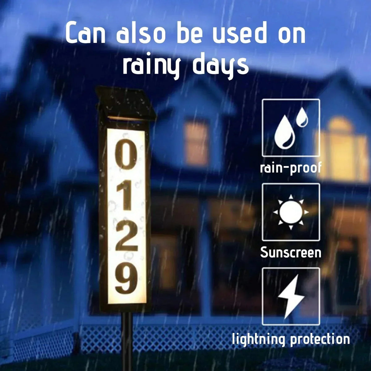 ✨Last Day 49% OFF - Solar Address LED Sign Lighted House Number Plate with 3 sets of numbers (0-9)and 1 set of letters (A-F)