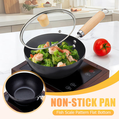 Fish Scale Pattern Flat Bottom Non-Stick Pan