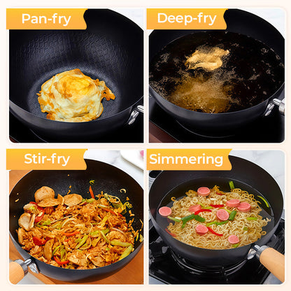Fish Scale Pattern Flat Bottom Non-Stick Pan