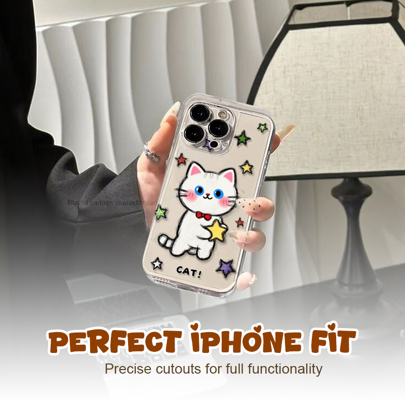 Colorful Graffiti Cat & Star iPhone Case