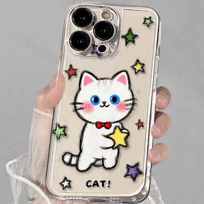 Colorful Graffiti Cat & Star iPhone Case
