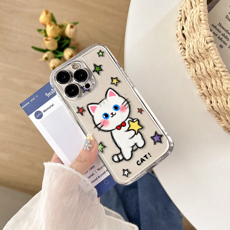 Colorful Graffiti Cat & Star iPhone Case