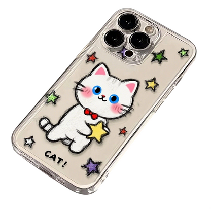 Colorful Graffiti Cat & Star iPhone Case