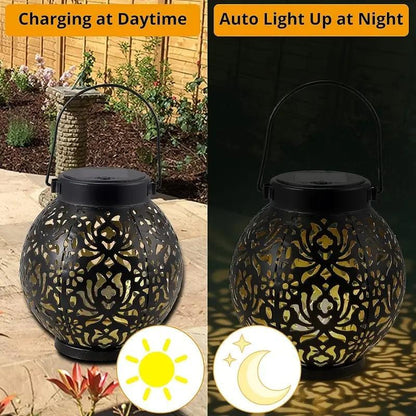 🥳2026 HOT SALE🥳💞50K+ SOLD!🌙🌿 50% OFF! Solar Pendant Lanterns – Intricate floral cut-outs cast beautiful shadows. Metal, IP55 waterproof. Auto on/off, zero electricity. Magical garden glow. 🏡✨