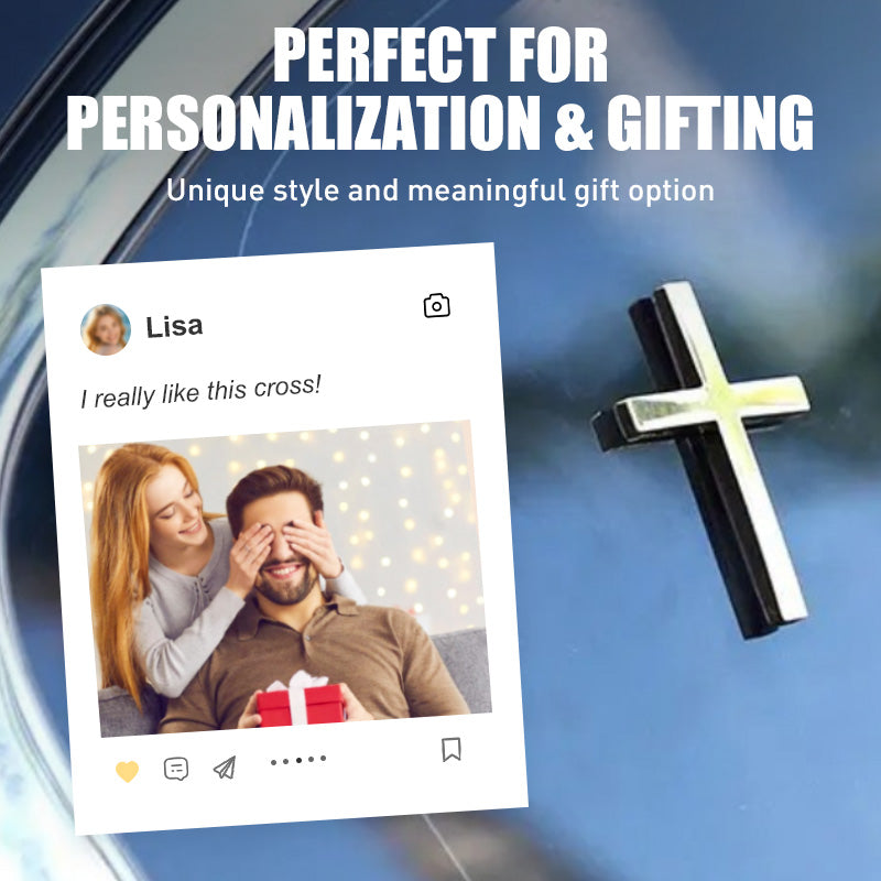 🚗✝️Metal Jesus Christ Cross Badge Stickers|3D Cross Self-Adhesive Car Scratch Cover Sticker