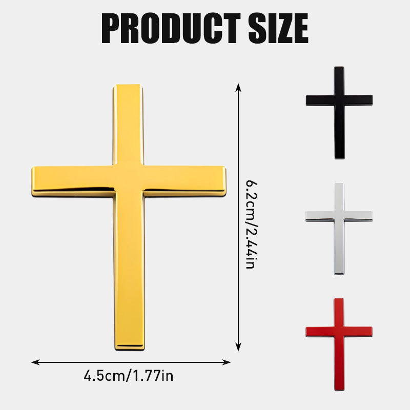 🚗✝️Metal Jesus Christ Cross Badge Stickers|3D Cross Self-Adhesive Car Scratch Cover Sticker