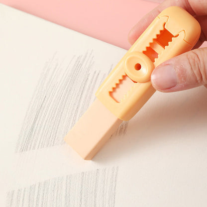 Sliding Retractable Pencil Eraser with Replaceable Core
