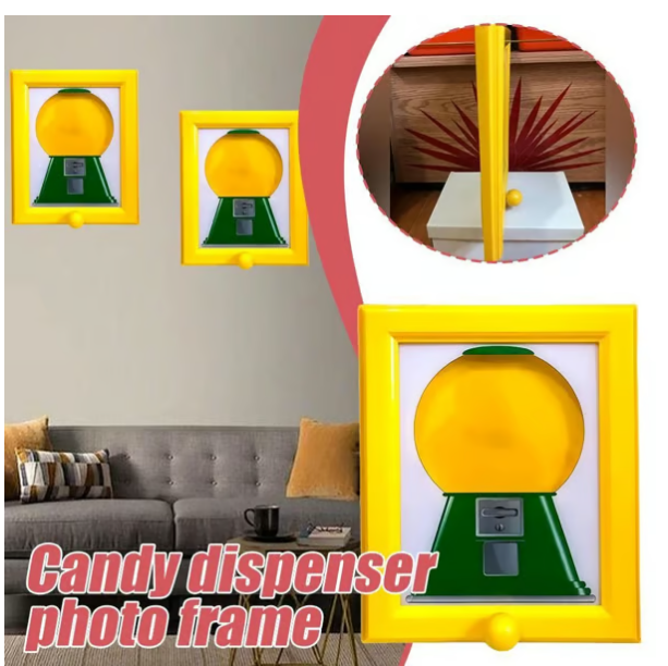🔥HOT SALE 🎁Double the Fun! 🖼️🍬 Candy Dispenser Picture Frame - Wall Mount or Tabletop