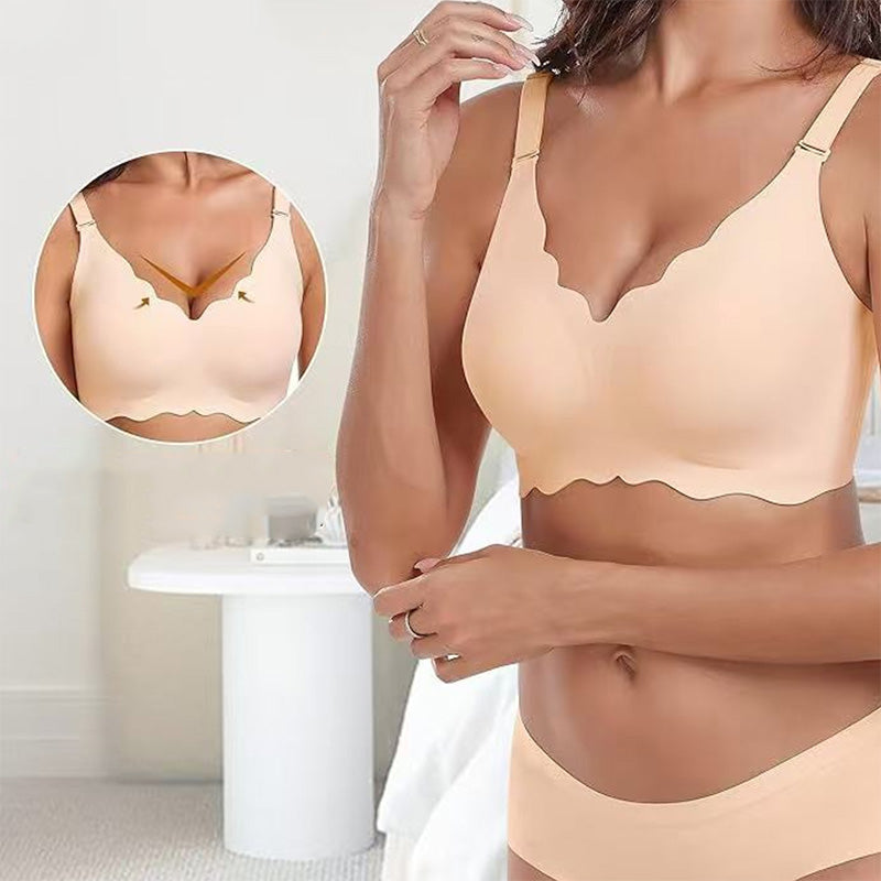 Deep V Plunge Push-up Wirefree Seamless Bra