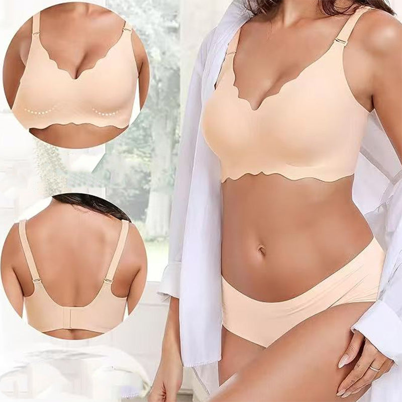 Deep V Plunge Push-up Wirefree Seamless Bra