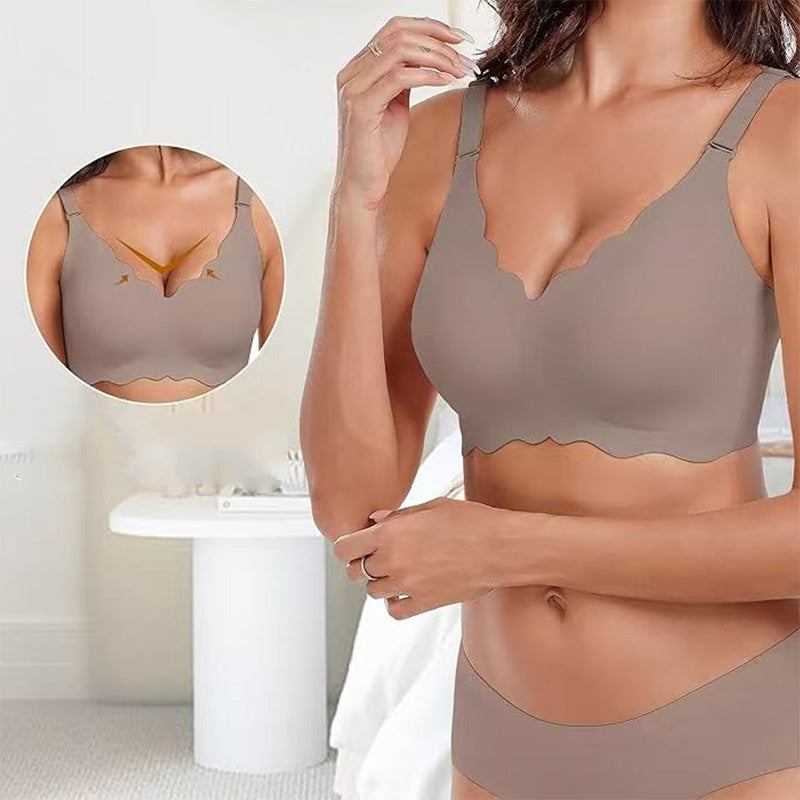Deep V Plunge Push-up Wirefree Seamless Bra