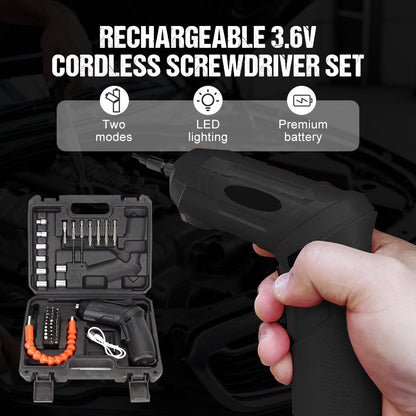 ⏰Final 3 Hours: Full Accessory Set Free with Your Order!🔥Rechargeable 3.6V battery screwdriver set🛠️