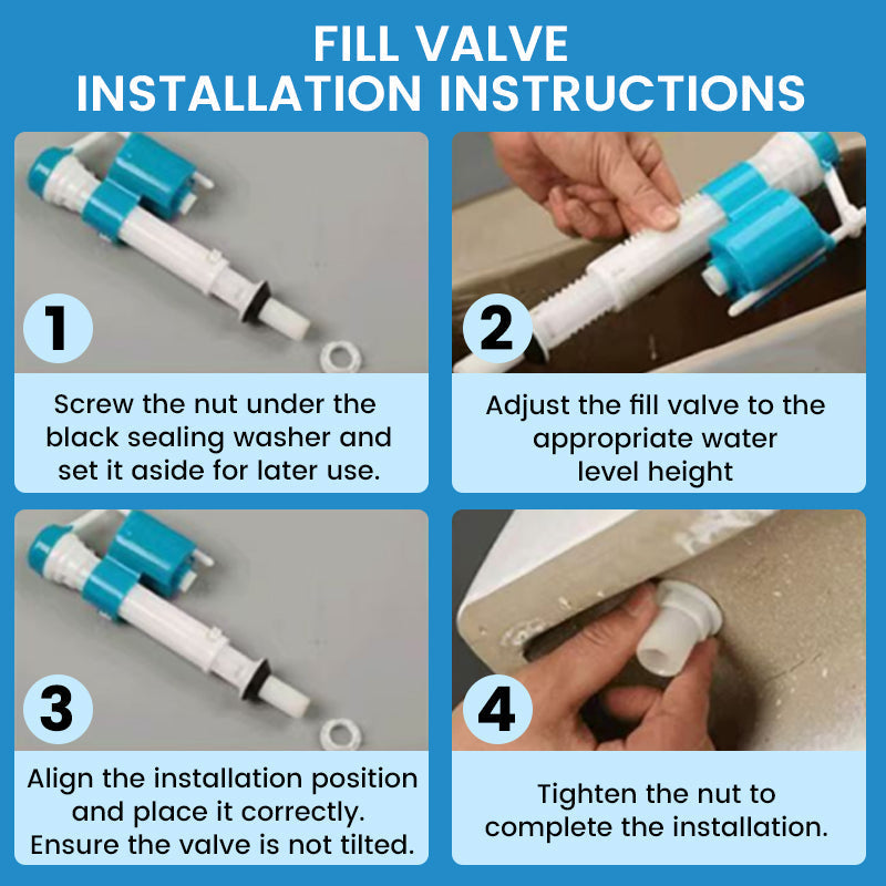 Universal Toilet Fill Valve with Adjustable Height