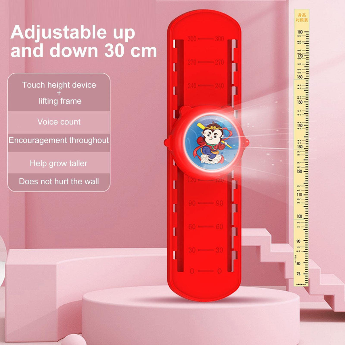 Kids Growth Toys - 10 posisjoner Kids Growth Wall Høydehopp-trener med høydeklistremerker