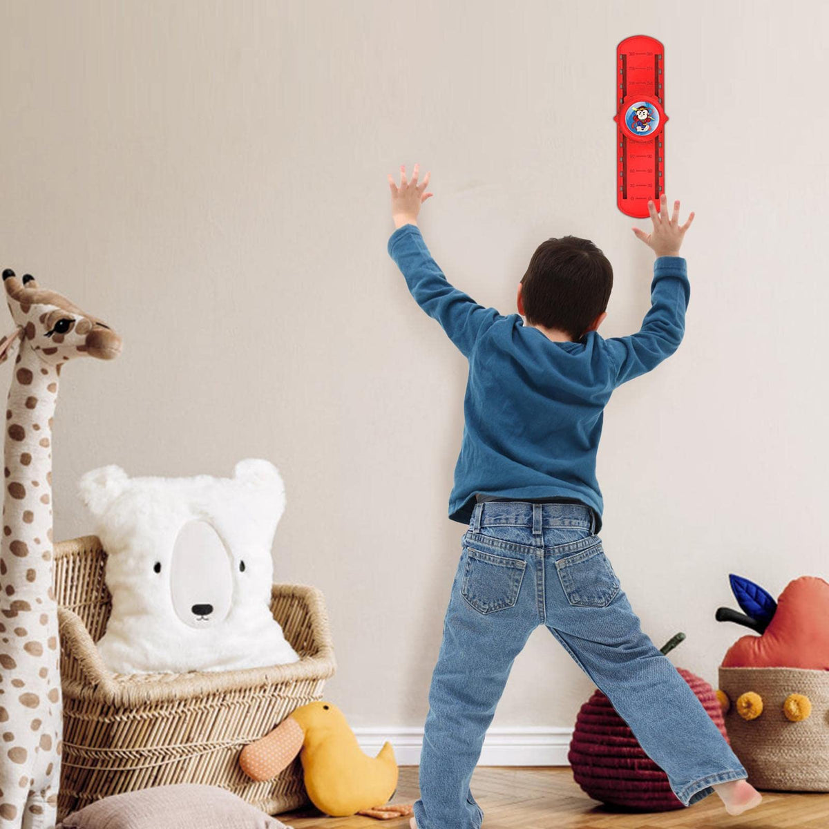 Kids Growth Toys - 10 posisjoner Kids Growth Wall Høydehopp-trener med høydeklistremerker