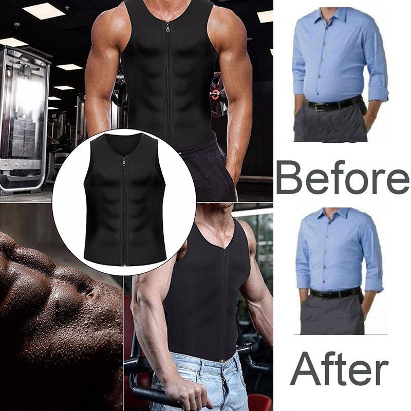 Men's Workout Zipper Body Shaper Tank Top