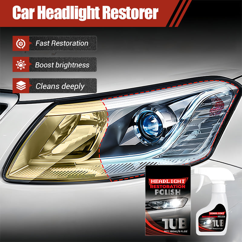 🔥LAST DAY SALE 50% OFF🔥 180ml Professional Car Headlight Restorer with Sponge