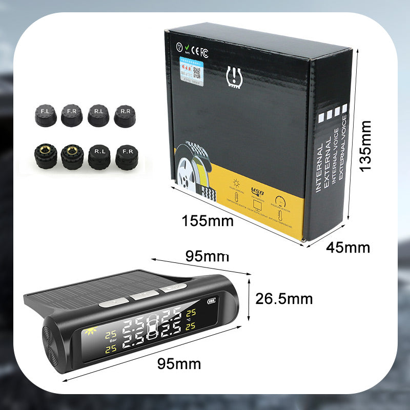 🔥Solar Real-Time Four-Wheel Display Tire Pressure Monitor