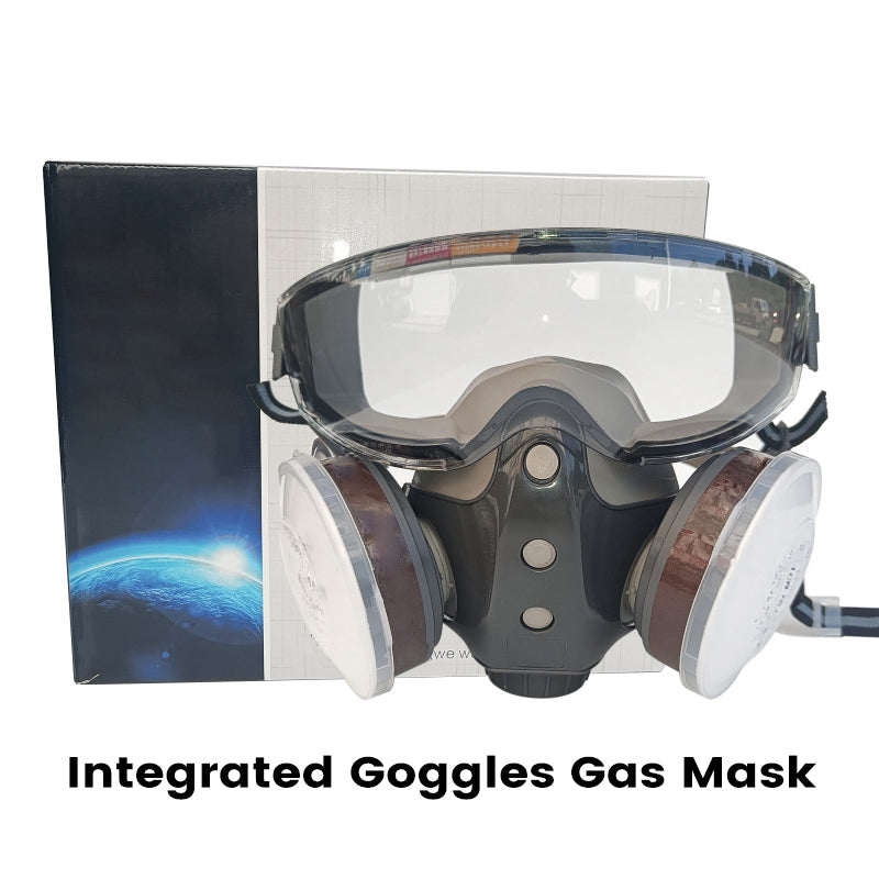 🔥Dust-Proof Integrated Respirator Mask – Dual-Tank Activated Carbon Filters, Industrial-Grade Gas & Dust Protection 🛡️🔥