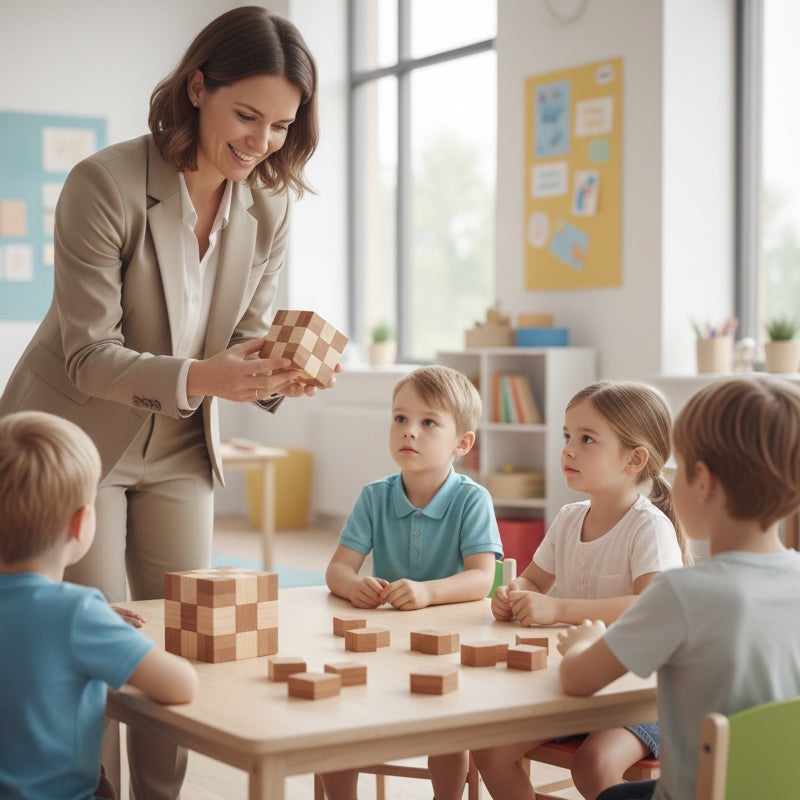 🔥 35% OFF! ✨ Luban Lock Wooden Puzzle - Stimulates Spatial Intelligence, Natural Wood Design, Educational Family Game 🧩🤲