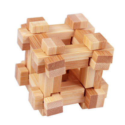 🔥 35% OFF! ✨ Luban Lock Wooden Puzzle - Stimulates Spatial Intelligence, Natural Wood Design, Educational Family Game 🧩🤲