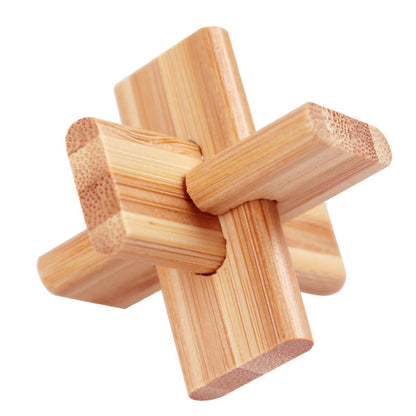 🔥 35% OFF! ✨ Luban Lock Wooden Puzzle - Stimulates Spatial Intelligence, Natural Wood Design, Educational Family Game 🧩🤲