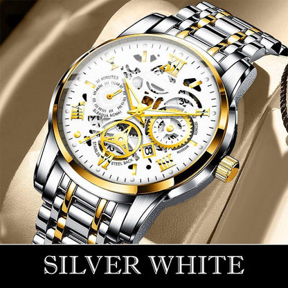 ⌚Time-Limited 50% OFF NOW! 🔥Men's Waterproof Roman Skeleton Automatic Mechanical Watch