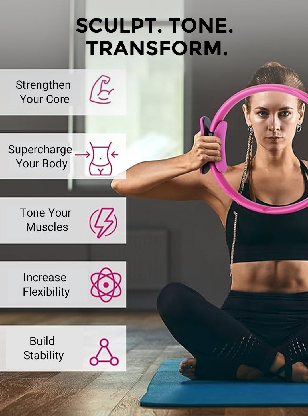 ✨ Shape, strengthen, and improve your posture—the all-in-one Pilates ring for every fitness level! ✨