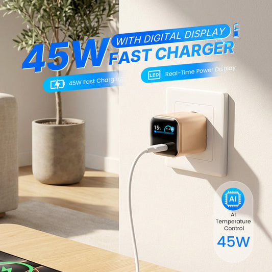 🔥2026 New Arrival🔥 45W Fast Charger with Digital Display