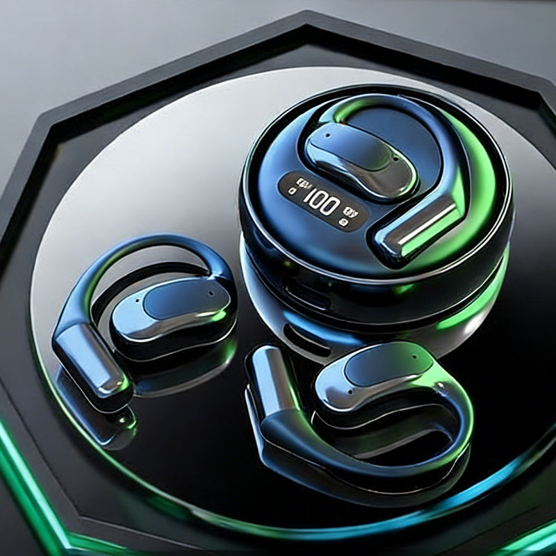 🌀【Wireless open-ear headphones】— With air conduction technology✨, 🎵 music enters your ears while the world  remains outside.💫🌍
