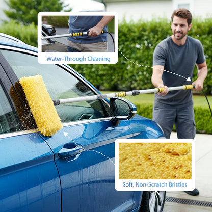 🚗 Extendable Car Wash Brush – 60" Long Handle, 360° Clean! ✨ Reach higher, scrub smarter – gentle on paint, tough on dirt! 🧼💦