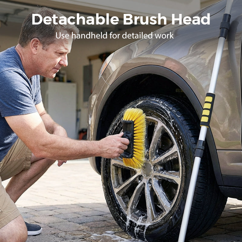 🚗 Extendable Car Wash Brush – 60" Long Handle, 360° Clean! ✨ Reach higher, scrub smarter – gentle on paint, tough on dirt! 🧼💦