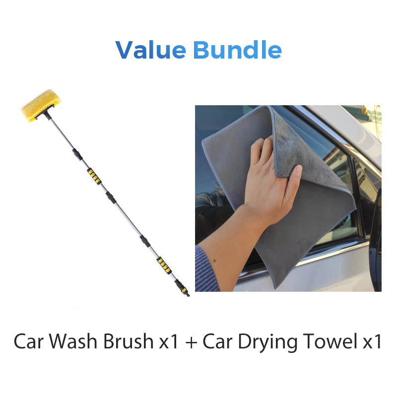 🚗 Extendable Car Wash Brush – 60" Long Handle, 360° Clean! ✨ Reach higher, scrub smarter – gentle on paint, tough on dirt! 🧼💦