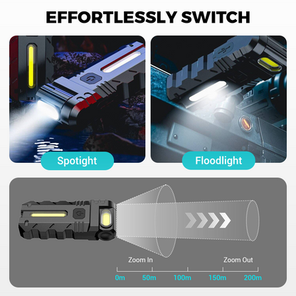 💎 50% OFF! 💎 180° Rotating Head LED Work Light – Dual Beam, Magnetic Base & USB-C Rechargeable
