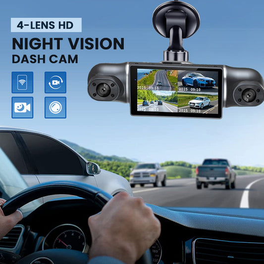 4-Lens HD Night Vision Dash Cam