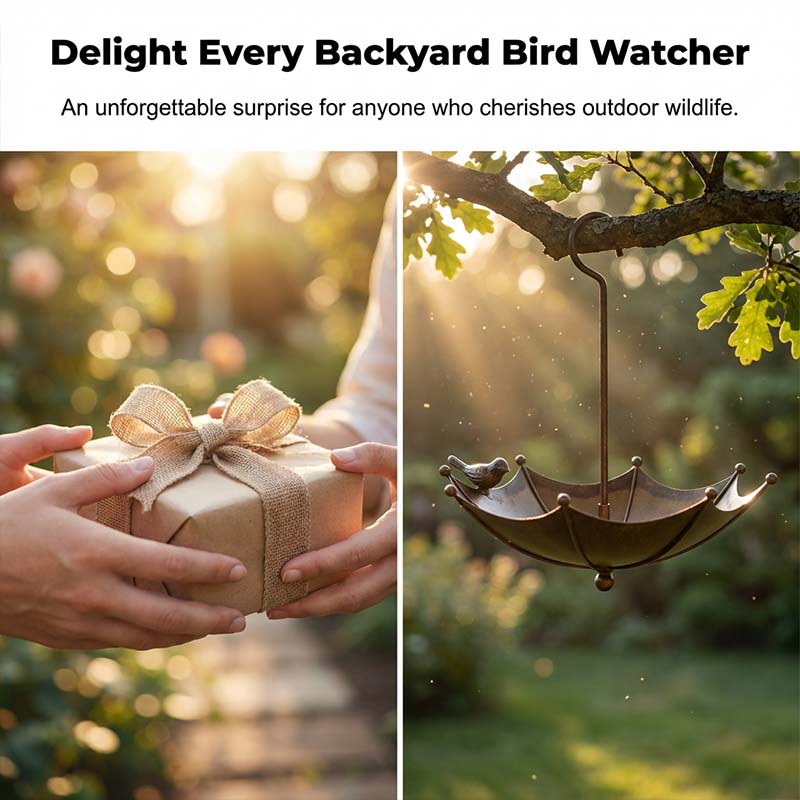 Hanging Umbrella Bird Feeder & Bath